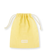 Bolsita de algodón de nido de abeja color amarillo