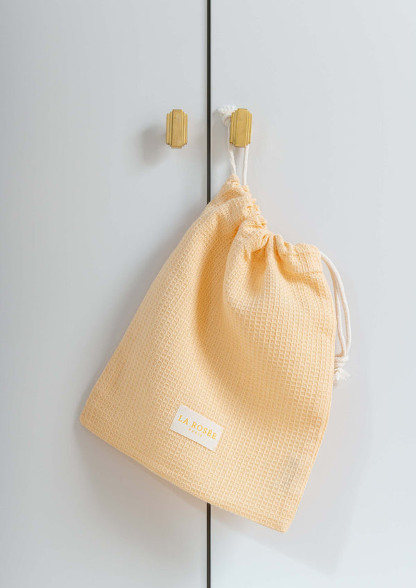 Peach-colored Honeycomb Pouch